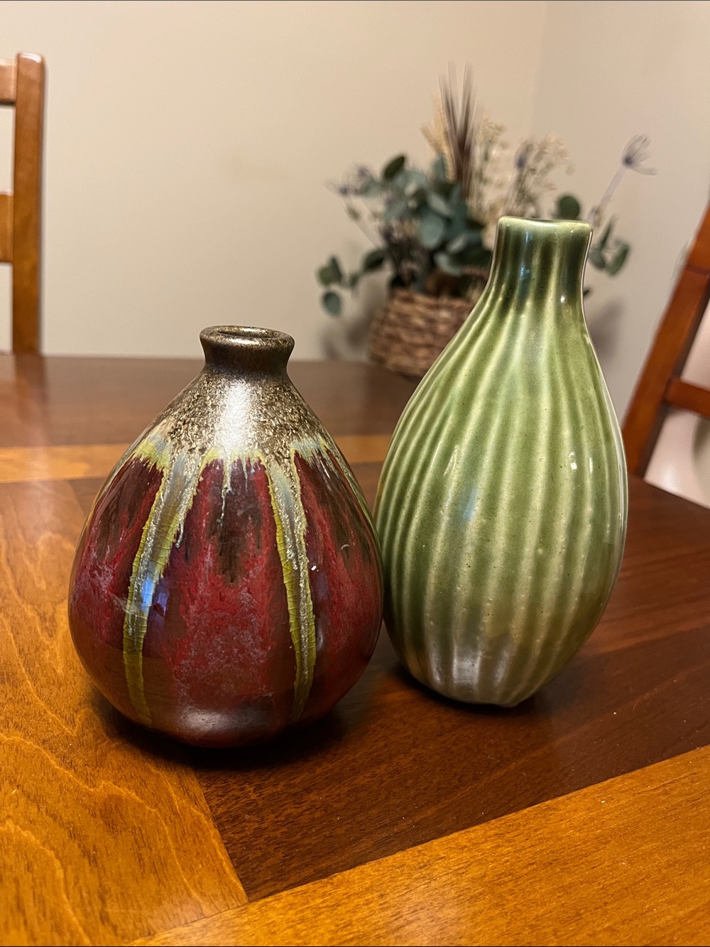 Handcrafted Ceramic Bud Vases in Red and Green - Home Accents, West elm